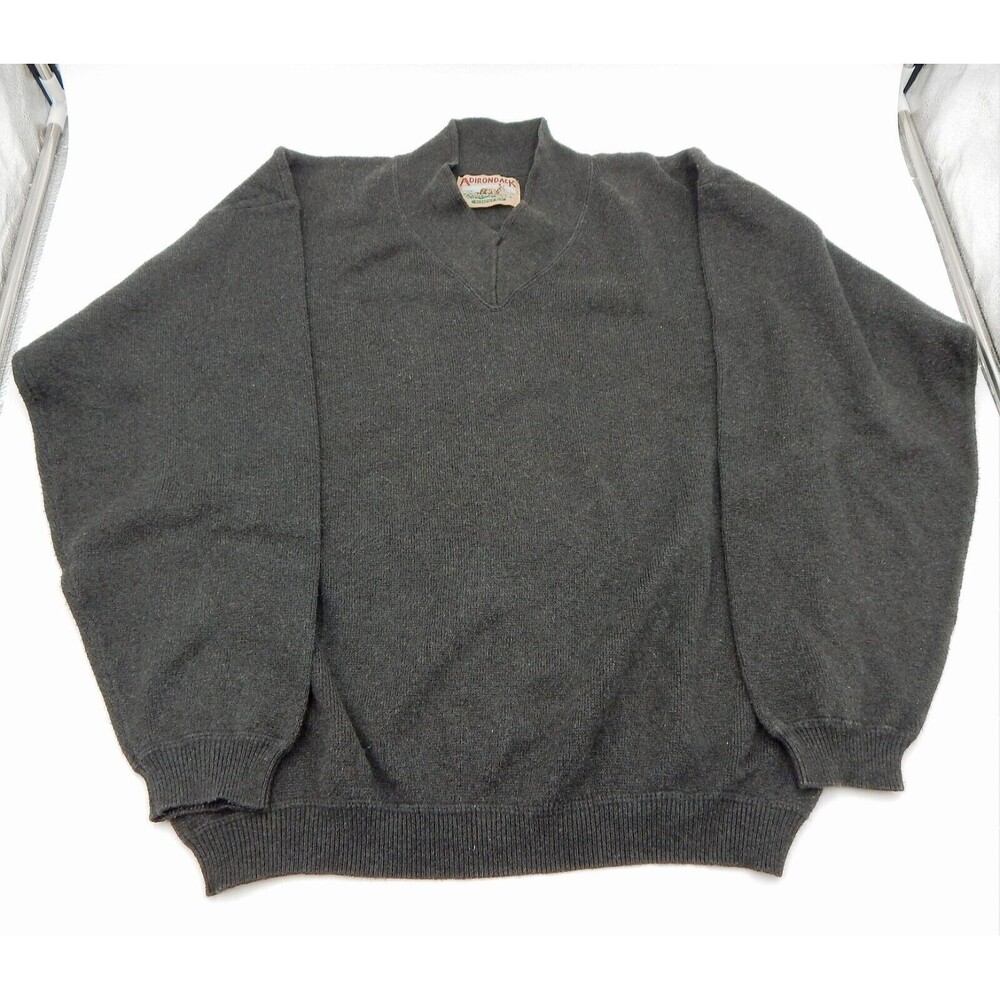 Adirondack by Saville Row Men's Gray Knit Sweater 100% Cotton Size Small